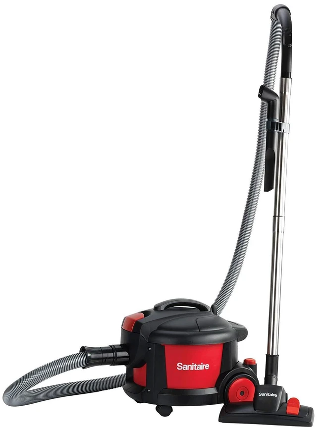 Main image of Sanitaire SC3700A Quiet Clean Canister Vacuum, Red/Black, 9.0 Amp, 11" Cleaning Path.