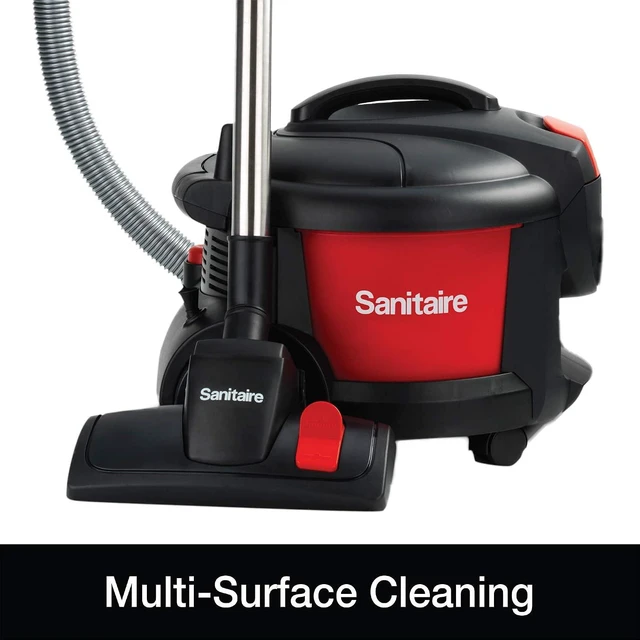 Alt view image 3 of 5 - Sanitaire SC3700A Quiet Clean Canister Vacuum, Red/Black, 9.0 Amp, 11" Cleaning Path.