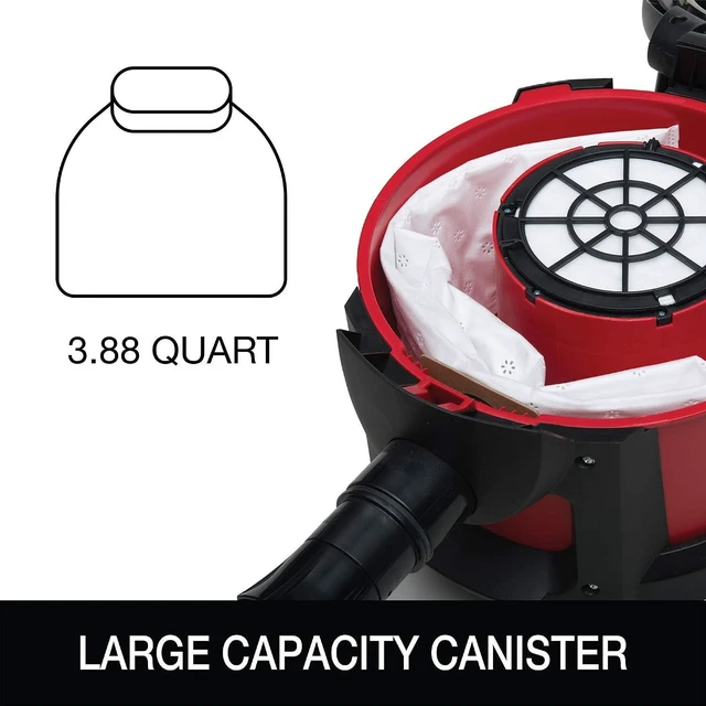 Alt view image 5 of 5 - Sanitaire SC3700A Quiet Clean Canister Vacuum, Red/Black, 9.0 Amp, 11" Cleaning Path.