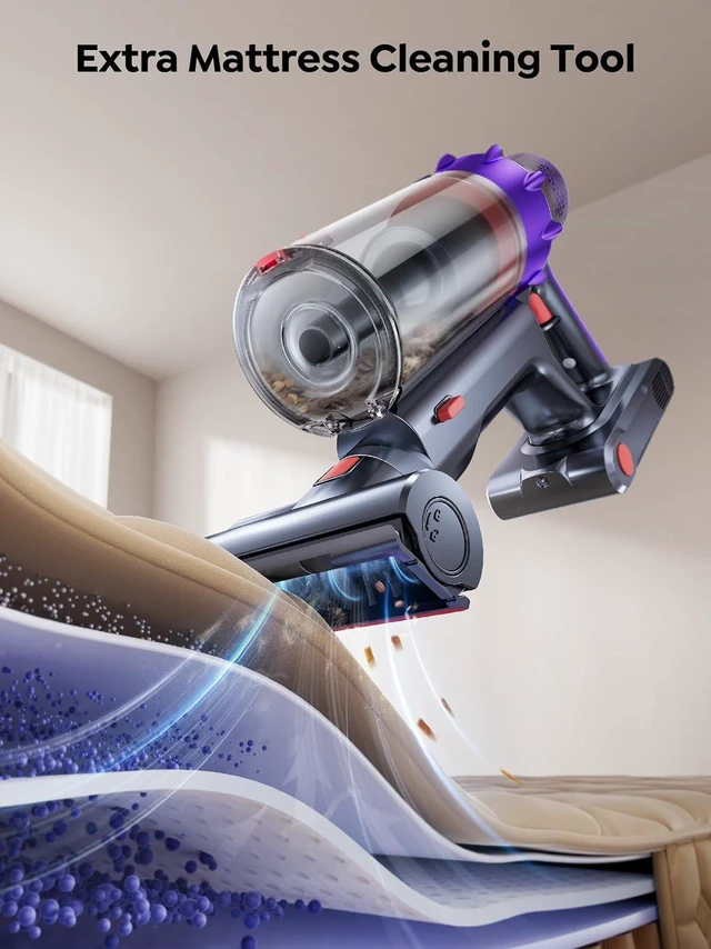 Alt view image 5 of 7 - SMOTURE Cordless Vacuum Cleaner, 650W 55KPA 70Mins Vacuum Cleaners for Home, Cordless Stick Vacuum with LED Touch Screen, Anti-Tangle Wireless Vacuum, Handheld Vacuum for Pet Hair/Carpet/Floor