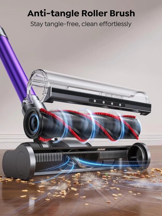 Alt view image 7 of 7 - SMOTURE Cordless Vacuum Cleaner, 650W 55KPA 70Mins Vacuum Cleaners for Home, Cordless Stick Vacuum with LED Touch Screen, Anti-Tangle Wireless Vacuum, Handheld Vacuum for Pet Hair/Carpet/Floor