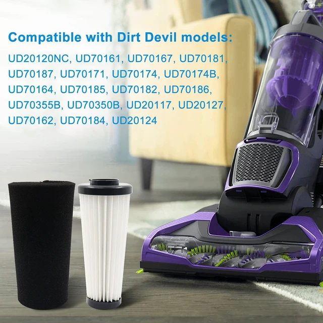 Alt view image 2 of 7 - F112 Filter Replacement 6 Pack For Dirt Devil Upright Vacuum Cleaner