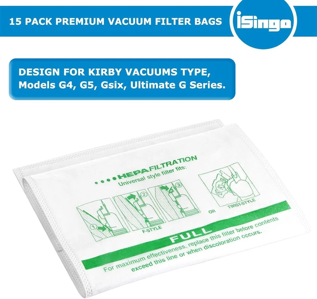 Alt view image 2 of 7 - 15 + 5 Pack 204814 Vacuum Bags For Sentria Vacuum Avalir,15 Bags + 5 Belts