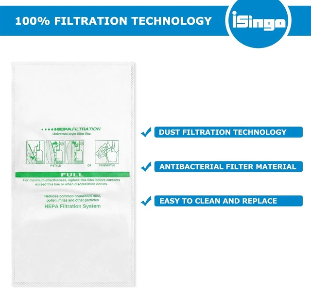 Alt view image 4 of 7 - 15 + 5 Pack 204814 Vacuum Bags For Sentria Vacuum Avalir,15 Bags + 5 Belts