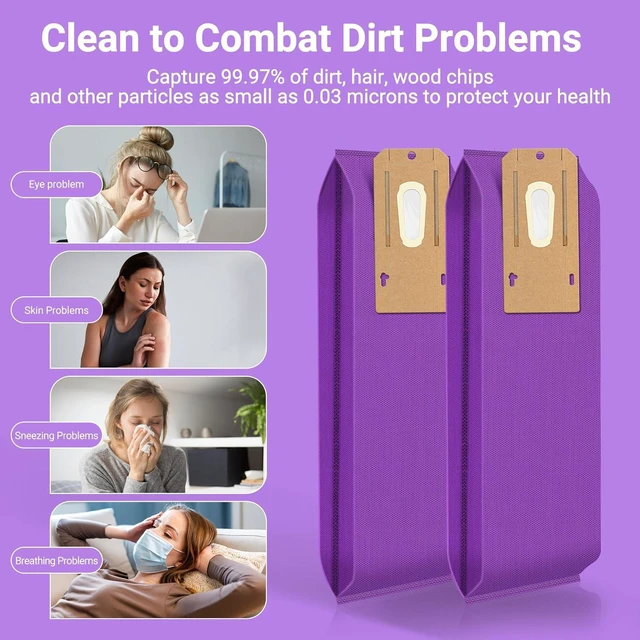 Alt view image 5 of 7 - 12 Pack Upgraded Type CC HEPA Upright Vacuum Cleaner Bags for Oreck