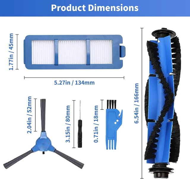 Alt view image 3 of 7 - 14 Pack Replacement Parts Compatible with Eufy RoboVac G35, G35+, G40, G40+, G30+, G30 Hybrid+ Accessory Robotic Vacuum Cleaner Filters, Side Brushes, Rolling Brushes