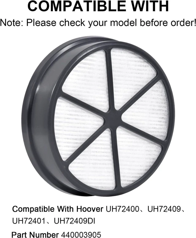 Alt view image 2 of 7 - 4Pcs 440003905 HEPA Filter Replacement Vacuum Cleaner Filter Compatible with Hoover UH72400 UH72401 UH72402 UH72405 UH72406 UH72409