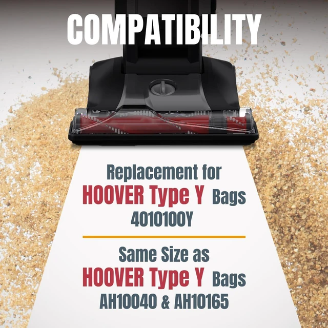 Alt view image 3 of 6 - POWERTEC Type Y Vacuum Bags 20 PK for Hoover Style Y, Z, YZ WindTunnel Upright Vacuum Cleaners, Replacement Dust Bags for 4010100Y, AH10040 and AH10165 (75057-P2V)
