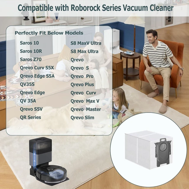Alt view image 2 of 6 - 26 Pack Dust Bags for Roborock Qrevo S Pro, QV 35A,Qrevo S5V