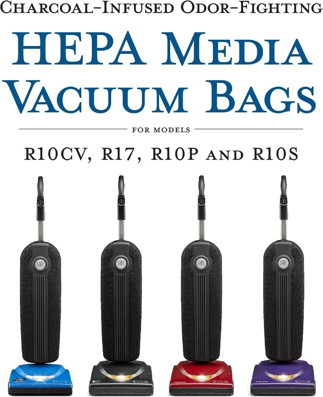 Alt view image 2 of 5 - Riccar R10 HEPA Vacuum Cleaner Bags, Charcoal-Infused SupraLite Series Green, Six Bags Included, RLHC-6