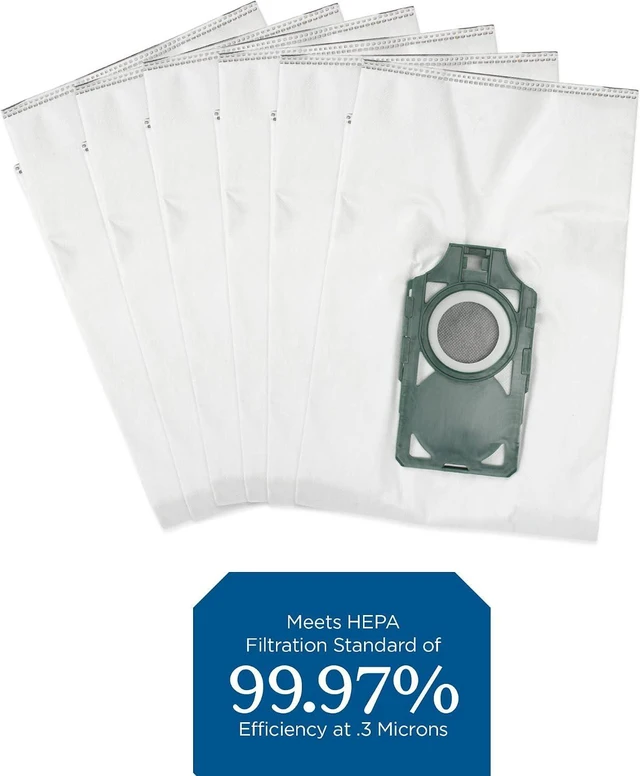 Alt view image 4 of 5 - Riccar R10 HEPA Vacuum Cleaner Bags, Charcoal-Infused SupraLite Series Green, Six Bags Included, RLHC-6