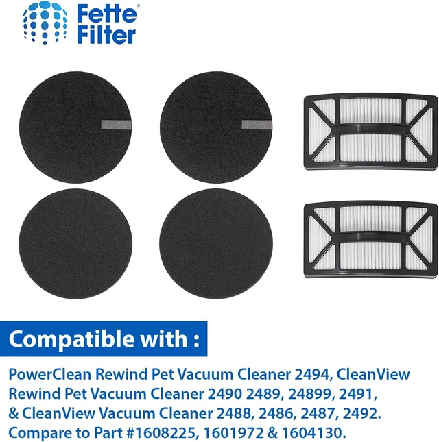 Alt view image 2 of 6 - Fette Filter - Vacuum Filter Compatible with Bissell Rewind Pet Vacuum. Compare to Part # 1608225, 1601972 & 1604130. Combo Pack