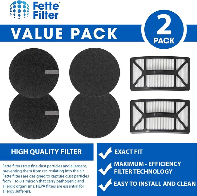 Alt view image 3 of 6 - Fette Filter - Vacuum Filter Compatible with Bissell Rewind Pet Vacuum. Compare to Part # 1608225, 1601972 & 1604130. Combo Pack