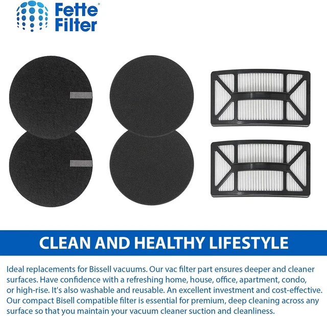 Alt view image 4 of 6 - Fette Filter - Vacuum Filter Compatible with Bissell Rewind Pet Vacuum. Compare to Part # 1608225, 1601972 & 1604130. Combo Pack