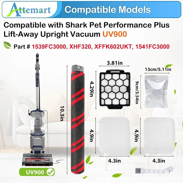 Alt view image 2 of 6 - UV900 UV950 Filter Odor Neutralizer Brush for Shark Lift-Away Duo Clean Vac