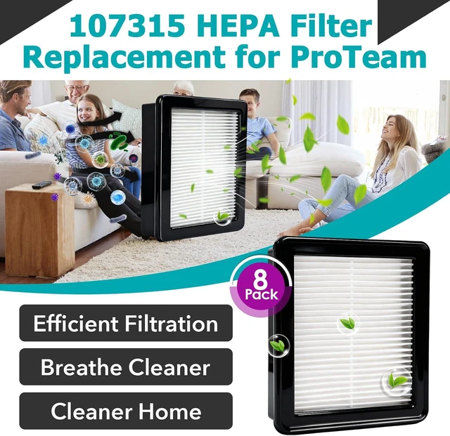 Alt view image 2 of 7 - 8 Pcs 107315 HEPA Filter Compatible with ProTeam Coach Pro 10