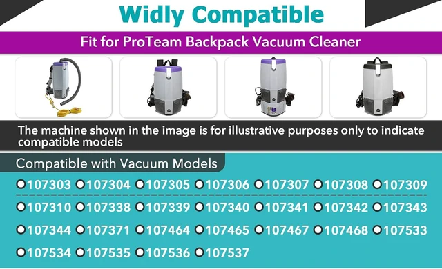 Alt view image 4 of 7 - 8 Pcs 107315 HEPA Filter Compatible with ProTeam Coach Pro 10