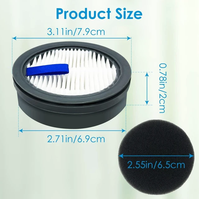 Alt view image 2 of 7 - HEPA Filter For Afoddon A200PRO/A200ORFELD B08/C10A/C10G,Suitable With NEQUARE S12 S25 S26 Series Cordless Vacuum Cleaner High-Density HEPA (4PCS)
