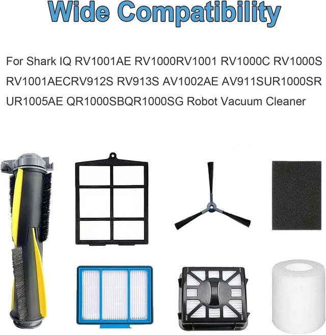 Alt view image 2 of 7 - Accessories Kit for Shark IQ R101AE (RV1001AE) IQ R101 (RV1001) AV911S EZ AV1010AE IQ Robot Vacuum Cleaner Replacement Parts Pack of Main Brush, Filters, Side Brushes
