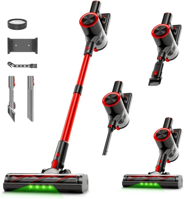 Main image of Cordless Stick Vacuum Cleaner, 40Kpa Powerful Vacuum with LED Headlights