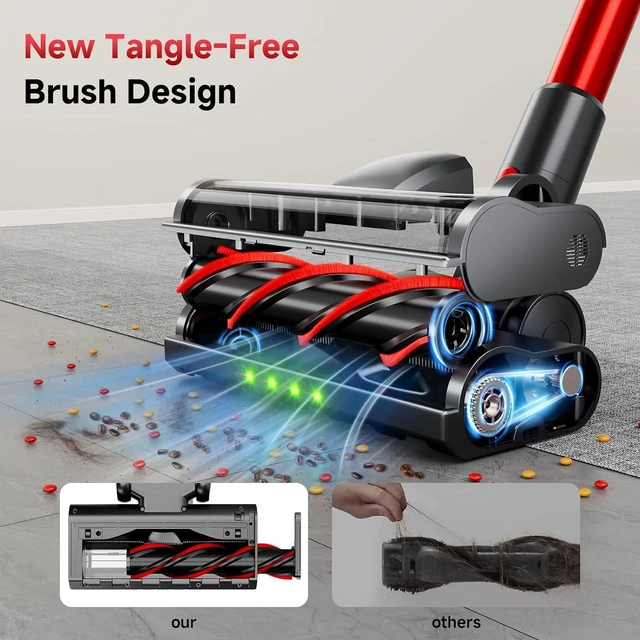 Alt view image 3 of 7 - Cordless Stick Vacuum Cleaner, 40Kpa Powerful Vacuum with LED Headlights