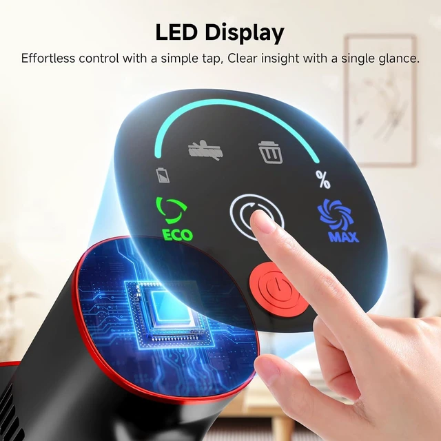 Alt view image 4 of 7 - Cordless Stick Vacuum Cleaner, 40Kpa Powerful Vacuum with LED Headlights