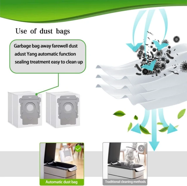 Alt view image 3 of 6 - Replacement Parts Compatible with Roomba Combo j9+,Combo j7+/Plus Robot Vacuum Cleaner,1 Set of Multi-Surface Rubber Brush+4 Mopping Pads + 4 HEPA Filters &4 Side Brushes &4 Dust Bags