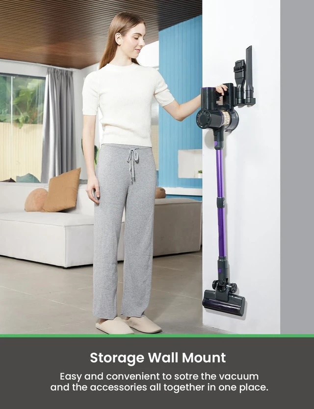 Alt view image 5 of 7 - Vexilar V8PRO Cordless Vacuum Cleaner for Home - 25Kpa Stick Vacuum with Self Standing Design, Max 35Min Runtime, 6 in 1 Lightweight Vacuum for Hardwood Floors and Carpet Pet Hair Car