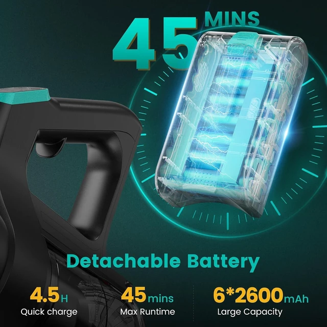 Alt view image 3 of 7 - Zefiro Cordless Vacuum 580W/55kPa Stick Vacuum Cleaner for Home