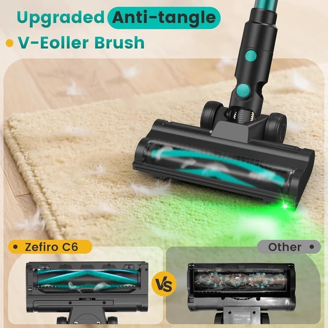 Alt view image 7 of 7 - Zefiro Cordless Vacuum 580W/55kPa Stick Vacuum Cleaner for Home