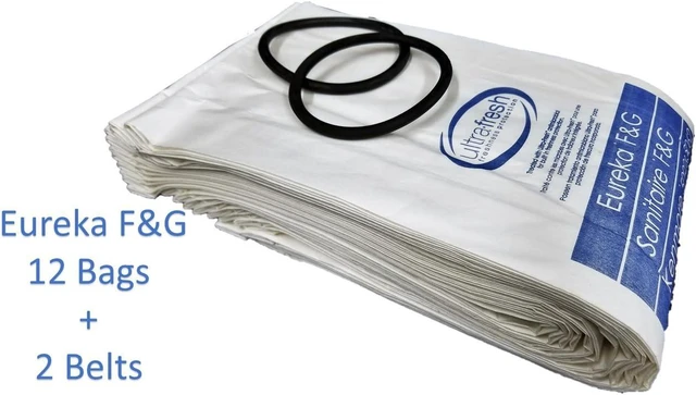 Alt view image 2 of 3 - Sanitaire Professional Premium Cleaning Bundle 1 Outer Bag w/ Latch (53469-23)+ 12 Multi Layer Filtration Bags for Eureka Style F&G (54924C)Vacuum Cleaner F G Sanitaire Commercial + 2 Belts (52100D)