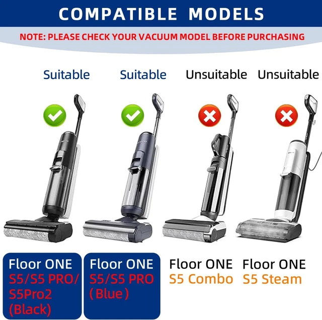 Alt view image 2 of 6 - Floor ONE S5 Brush Roller and Filter Replacement for Tineco S5 Pro 2 Vacuum