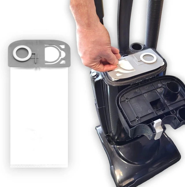 Alt view image 4 of 6 - Deluxe HEPA Vacuum Cleaner Bags for Riccar R25 &R27 Series Upright Vacuum Cleaners | Heavy Duty Upright Vacuum Bags with Easy Install No-Rip Gray Collar | 99.97% Filtration Bag | 6-Pack