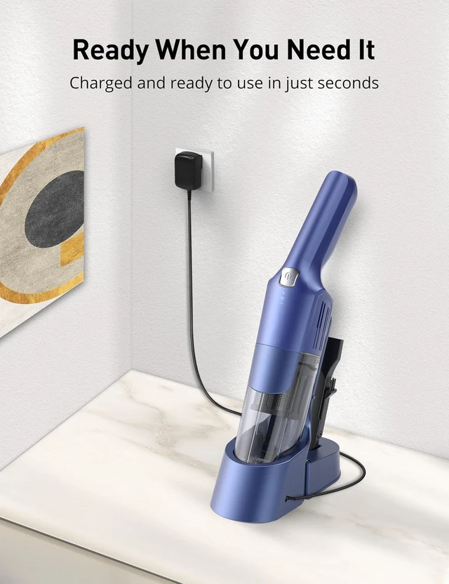 Alt view image 6 of 7 - Handheld Vacuum Cordless, 24KPA Powerful, Rechargeable, Charging Dock, Ergonomic Handle, 2-in-1 Crevice Tool, 1.8lb Portable Vacuum Cleaner with 2-Speed for Car, Portable Car & Pet Hair Vacuum