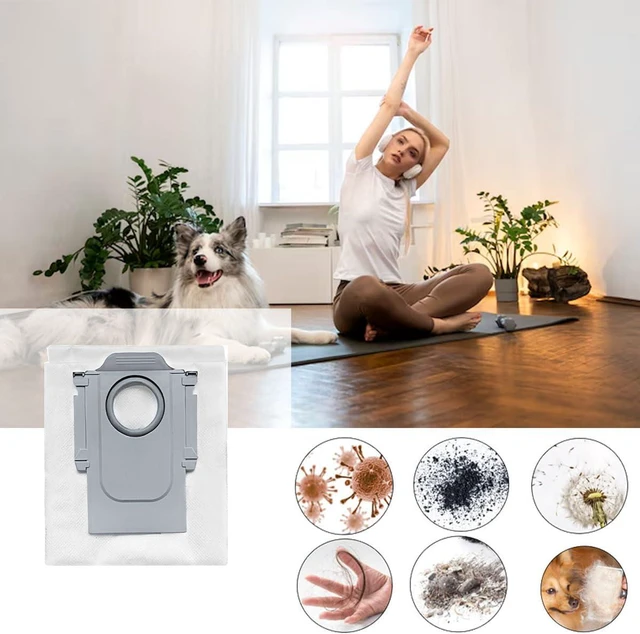 Alt view image 4 of 4 - Accessories Kit Compatible with Roborock Qrevo S/Qrevo Maxv/Qrevo S/Qrevo Plus Robtic Vacuum Cleaner,17 Spare Parts,1 Main Brush Roller,4 Side Brushe,4 Mop Pads,4 Dust Bags,4 Hepa Filters (White-17)