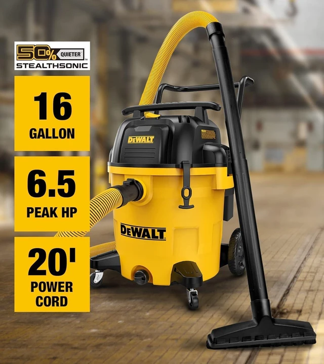 Alt view image 2 of 7 - DEWALT Shop Vac 16Gallon STEALTHSONIC Ultra Quiet Wet/Dry Vacuum DXV16P-QTA