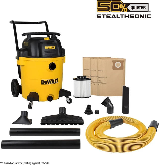 Alt view image 7 of 7 - DEWALT Shop Vac 16Gallon STEALTHSONIC Ultra Quiet Wet/Dry Vacuum DXV16P-QTA