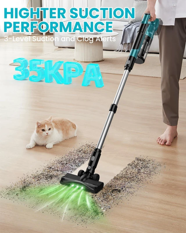 Alt view image 2 of 7 - Cordless Vacuum Cleaner Compatible with Makita 18V Battery, 7-in-1 Lightweight Stick Vacuum with HEPA Filter, 35KPA Suction, 350W Brushless Motor, 3 Modes for Carpet, Floor, Car (Tool Only)