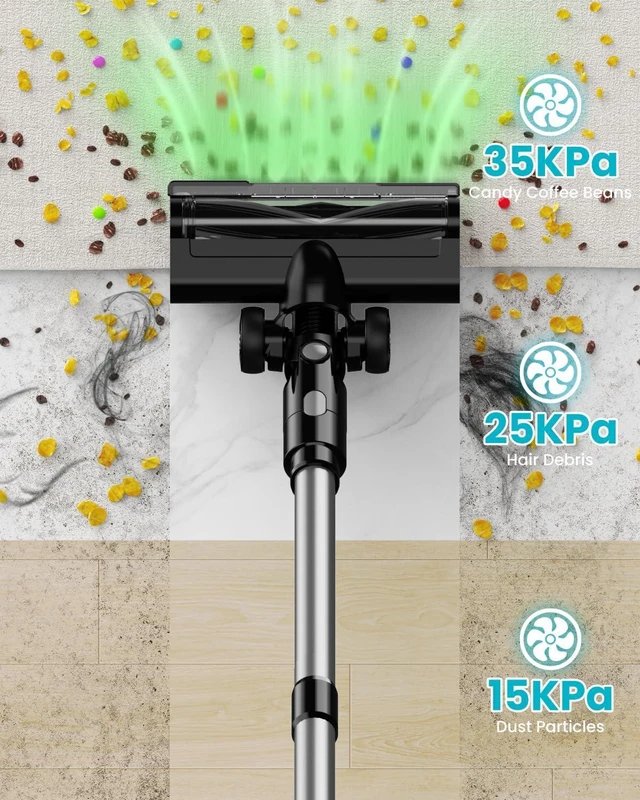 Alt view image 3 of 7 - Cordless Vacuum Cleaner Compatible with Makita 18V Battery, 7-in-1 Lightweight Stick Vacuum with HEPA Filter, 35KPA Suction, 350W Brushless Motor, 3 Modes for Carpet, Floor, Car (Tool Only)