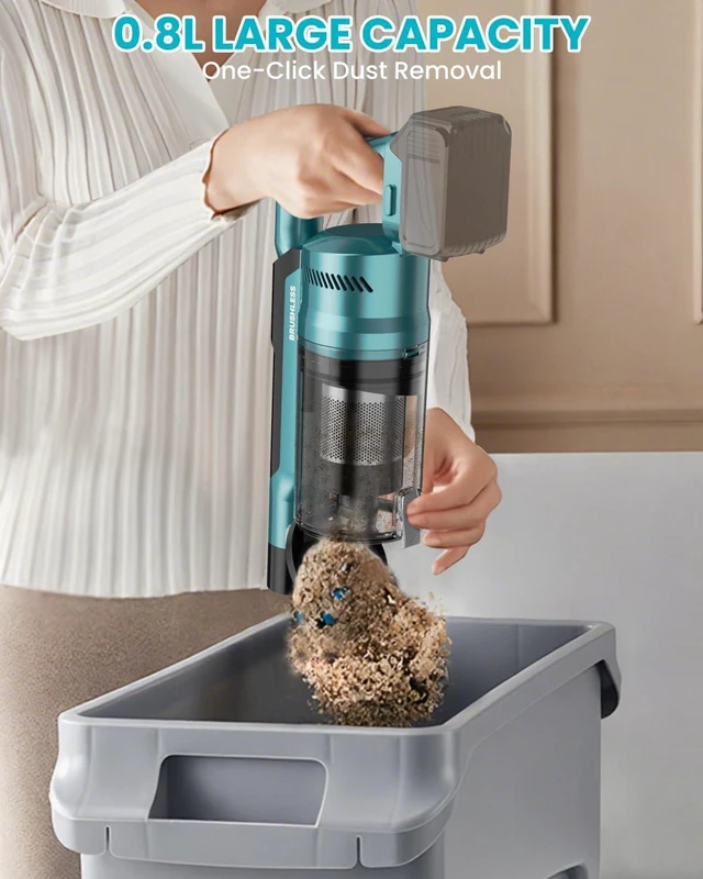 Alt view image 7 of 7 - Cordless Vacuum Cleaner Compatible with Makita 18V Battery, 7-in-1 Lightweight Stick Vacuum with HEPA Filter, 35KPA Suction, 350W Brushless Motor, 3 Modes for Carpet, Floor, Car (Tool Only)