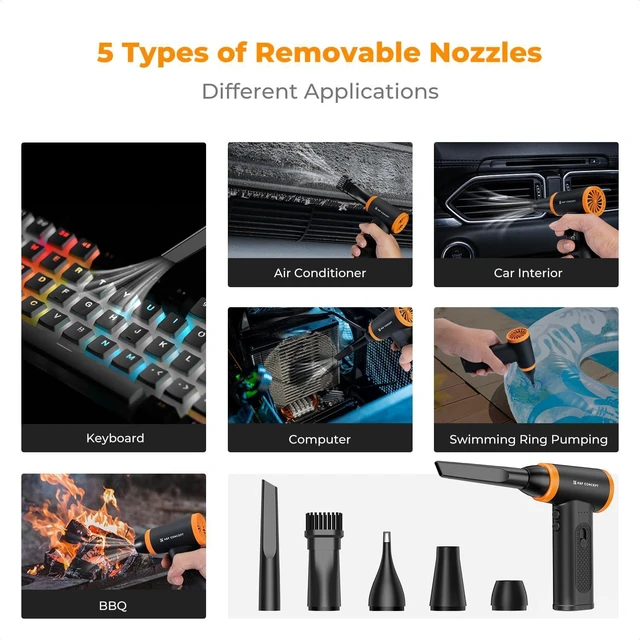Alt view image 2 of 7 - K&F CONCEPT Compressed Air Duster,120000 RPM,Brushless Motor,Multiple Tools