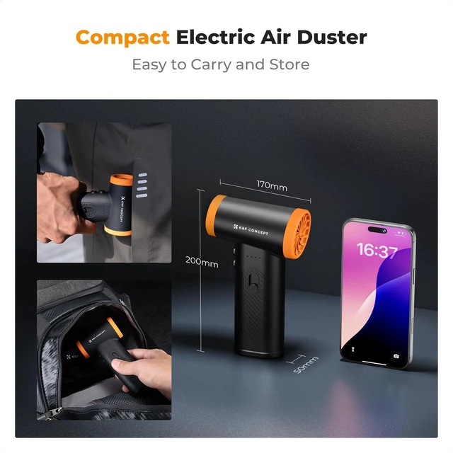 Alt view image 4 of 7 - K&F CONCEPT Compressed Air Duster,120000 RPM,Brushless Motor,Multiple Tools