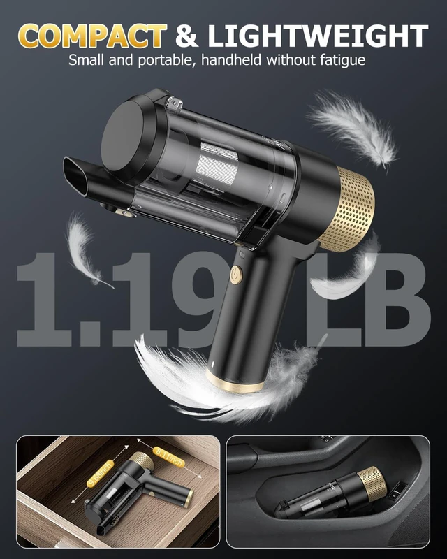 Alt view image 7 of 7 - AHNR Handheld Car Vacuum Portable Cordless, 16000PA Hand Vacuum Cleaner
