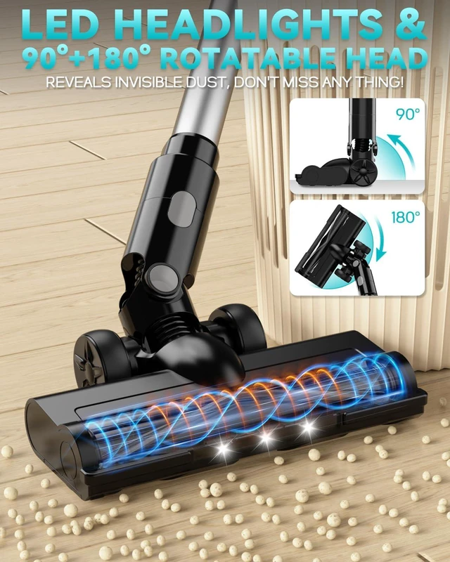 Alt view image 7 of 7 - VAXCANZE Cordless Vacuum Cleaner Compatible with Makita 18V Battery, 35kPa Brushless Lightweight Stick Vacuum with 3 Mode Suction, 6 in 1 Stick Vacuum Cleaner with HEPA for Floor, Carpet(Tool Only)