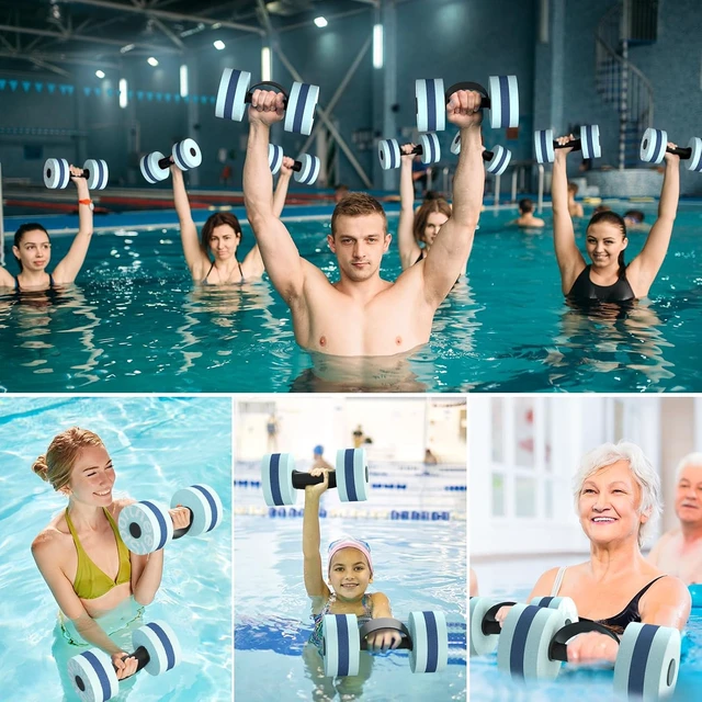 Alt view image 7 of 7 - Sportneer Water Weights Aquatic Exercise Dumbbells Water Dumbbell Aerobics Workouts Set of 2 EVA Foam Pool Weights Dumbbells Set Aqua Fitness Barbells Equipment for Water Aerobics Weight Loss