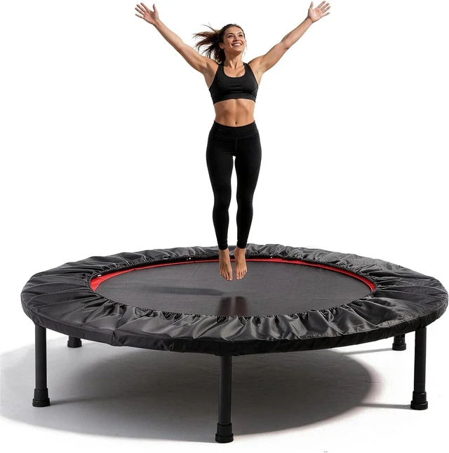 Main image of Rebounder Trampoline for Adults, 40"/50" Foldable Spring Fitness Trampoline - 450 lbs Capacity, Quiet & Stable Indoor/Outdoor Exercise Equipment for Cardio Workout