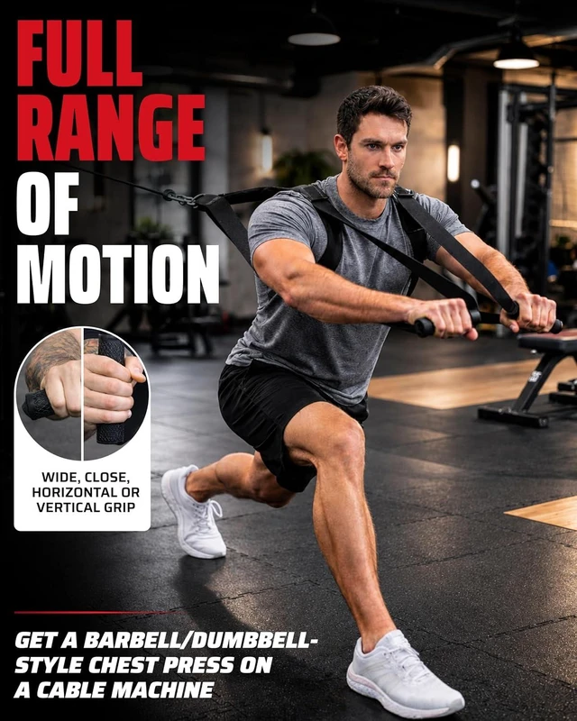 Alt view image 4 of 7 - THEFITGUY Power Straps for Natural Chest Press with Cable Machine