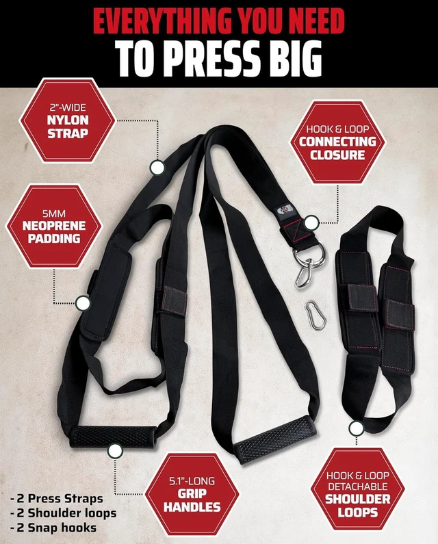 Alt view image 5 of 7 - THEFITGUY Power Straps for Natural Chest Press with Cable Machine