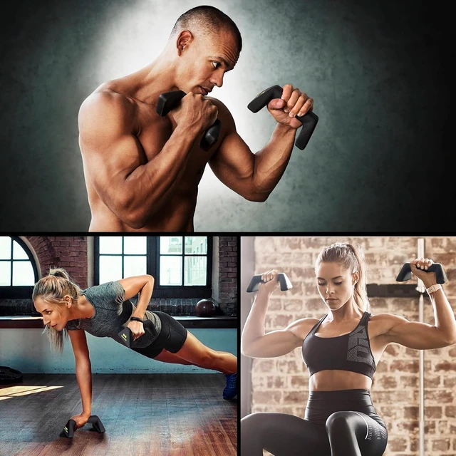 Alt view image 5 of 5 - Weighted Push Up Bars, 4LB Push Up Handles, 2-in-1 Dumbbell & Push Up Equipment for Strength Training, Non-Slip Ergonomic Handles for Home Gym Workout