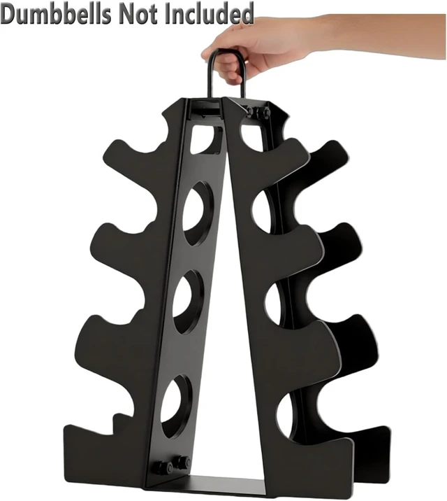 Alt view image 2 of 5 - 3-Tier | 4-Tier Dumbbell Rack for Dumbbells , A-Frame Weight Stand Only, Compact Space-Saving Design for Home Gym, Heavy-Duty Alloy Steel Organization Rack (Dumbbells Not Included